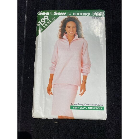 See & Sew Butterick 5983 Miss Top & Skirt Size 6-22 Sewing Pattern Women's Uncut - Picture 4 of 5